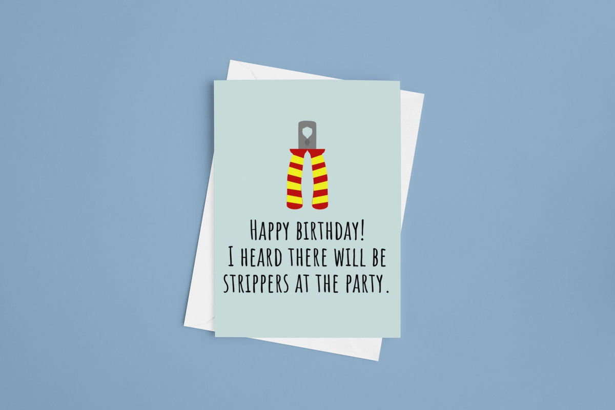 Electrician Birthday Card Funny Electrician Card Electrical Birthday Strippers At The Party Graphic Tee – Feel-Good Design · Trending Graphic Apparel