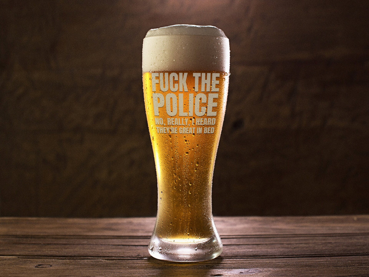 Funny Police Officer Gift Funny Cop Beer Glass Policeman Present I Heard They39re Great In Bed Pilsner Glass Graphic Tee – Aesthetic Look · Top Pick For Any Outfit
