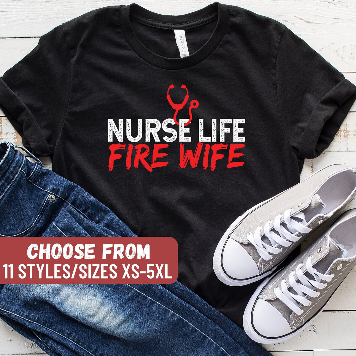 Funny Nurse Shirt Nurse Gift Nursing Shirt RN Gift Nurse Shirt Gift For Nurse Firefighter Shirt Nurse Life Fire Wife TShirt Graphic Tee – Feel-Good Design · Great Gift For Fans