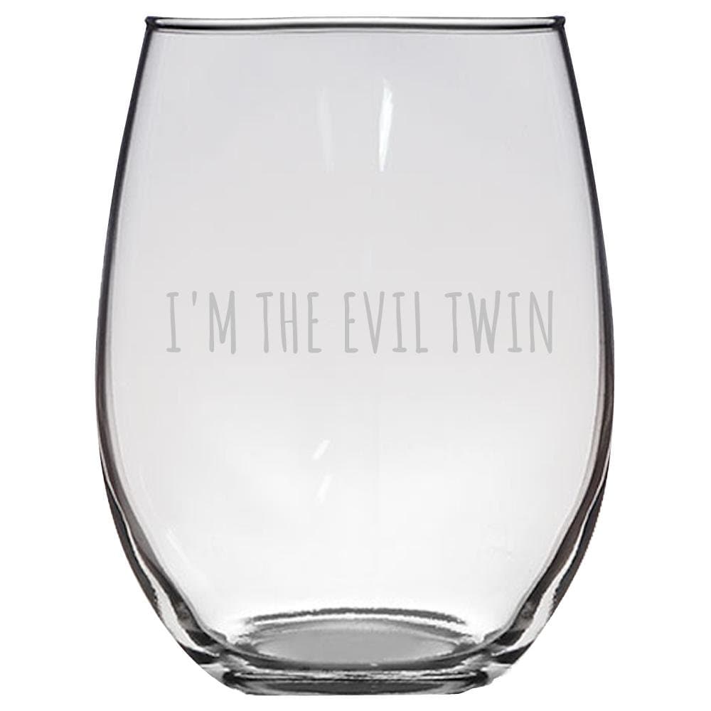 Funny Twins Gift Twins Wine Glass Twin Sister or Twin Brother Present Stemless Wine Glass I39m The Evil Twin Graphic Tee – Premium Graphic · Top Pick For Any Outfit