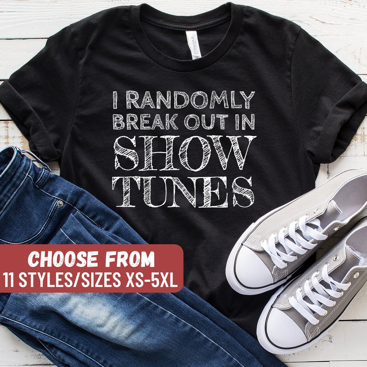 Funny Theater Shirt Drama School Gift Drama Shirt Theatre Lover Shirt Theater Gift Drama Tee I Randomly Breakout In Show Tunes TShirt Graphic Tee – Easygoing Wear · High-Quality Print