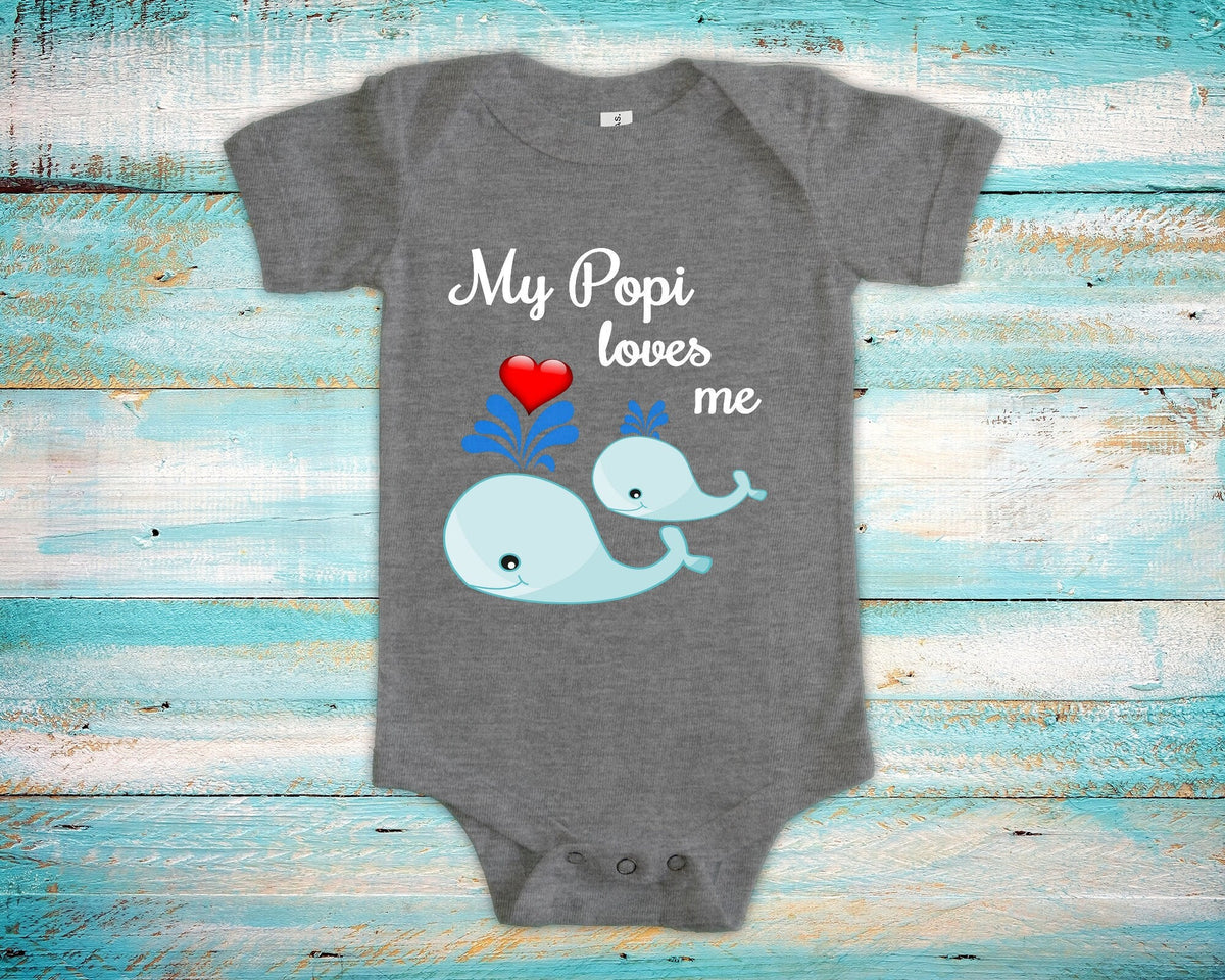 Popi Loves Me Cute Grandpa Name Whale Baby Bodysuit Tshirt or Toddler Shirt Special Grandfather Gift or Pregnancy Reveal Announcement Graphic Tee – Fan Favorite · Top Pick For Any Outfit