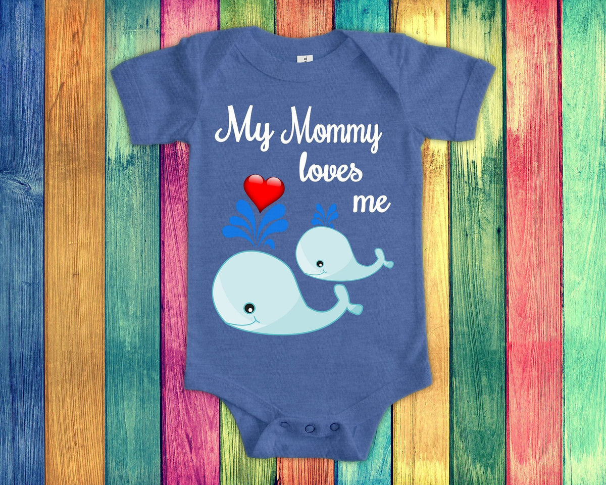 Mommy Loves Me Cute Mom Name Whale Baby Bodysuit Tshirt or Toddler Shirt Special Mother39s Day Gift or Pregnancy Reveal Announcement Graphic Tee – Premium Graphic · High-Quality Print