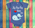 PopPop Loves Me Cute Grandpa Name Whale Baby Bodysuit Tshirt or Toddler Shirt Special Grandfather Gift or Pregnancy Reveal Announcement Graphic Tee – Soft Feel · Top Pick For Any Outfit