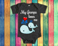 Grampa Loves Me Cute Grandpa Name Whale Baby Bodysuit Tshirt or Toddler Shirt Special Grandfather Gift or Pregnancy Reveal Announcement Graphic Tee – Feel-Good Design · High-Quality Print