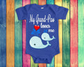 GrandPaw Loves Me Cute Grandpa Name Whale Baby Bodysuit Tshirt or Toddler Shirt Special Grandfather Gift or Pregnancy Reveal Announcement Graphic Tee – Aesthetic Look · High-Quality Print