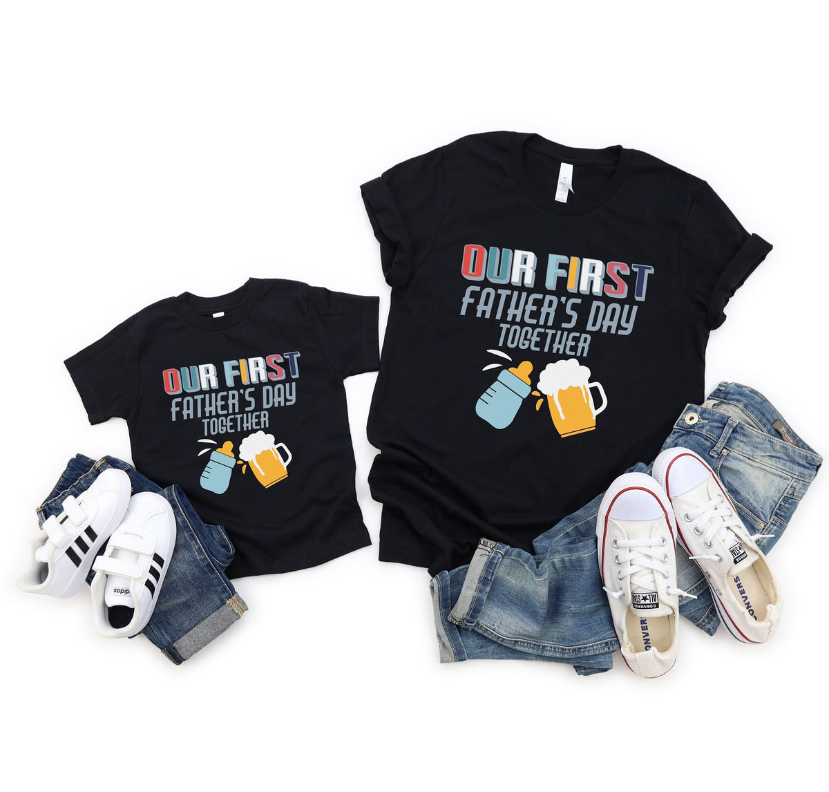 Father and Baby Shirt My First Father39s Shirt Matching Shirt for Dad and Son Our First Father39s Day Shirt New Father Father39s Day Gift Graphic Tee – Soft Feel · Top Pick For Any Outfit