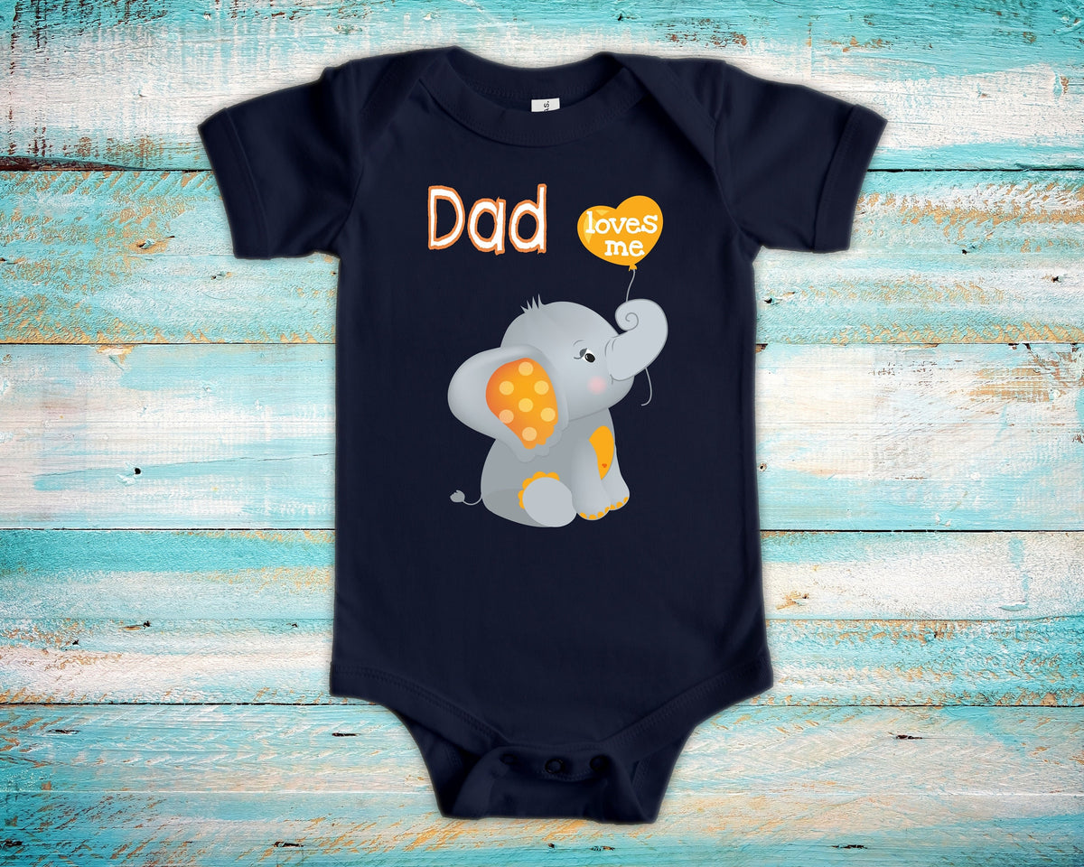 Dad Loves Me Cute Daddy Name Elephant Baby Bodysuit Tshirt or Toddler Shirt Special Father Gift or Pregnancy Reveal Announcement Graphic Tee – Cozy Vibes · Great Gift For Fans