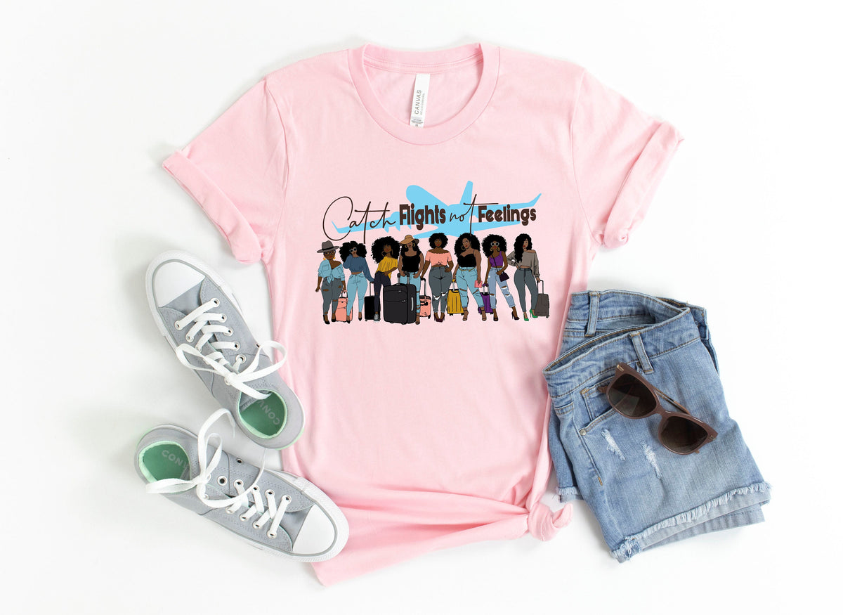 LadieGetaway Vacation Trip Travel Adventure Best Friends Sisters Divas Melanin GirlfriendsVacay ModeTraveler GiftWomens Travel Shirt Graphic Tee – Everyday Comfort · High-Quality Print
