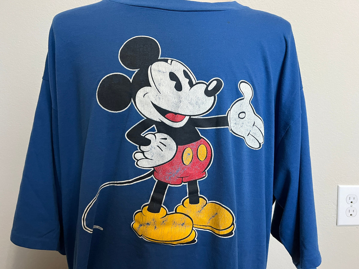 Vintage 8039s Mickey Mouse Blue T Shirt Size 4XL Graphic Tee – Warm & Stylish · Must-Have Style