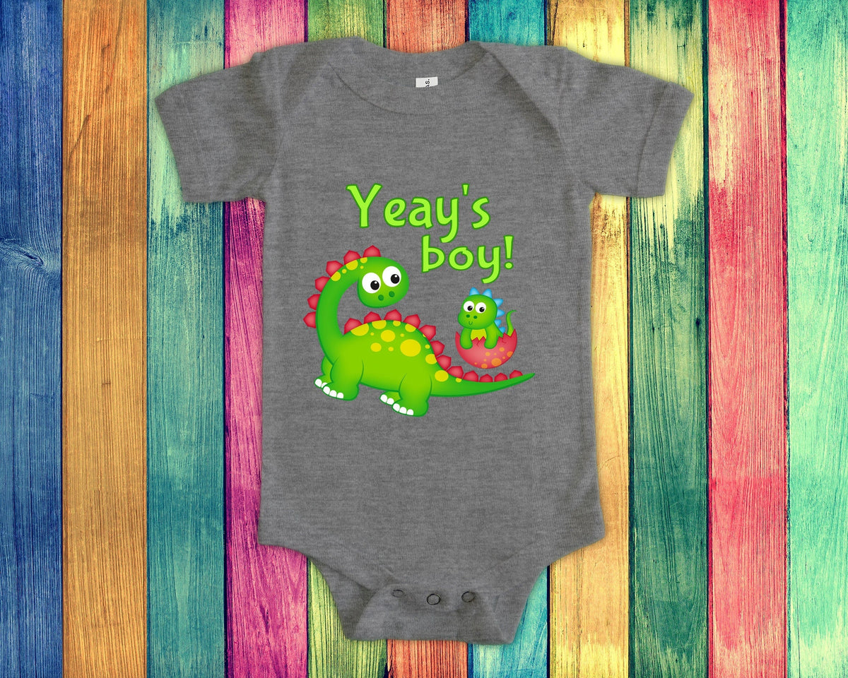 Yeay39s Boy Cute Grandma Name Dinosaur Baby Bodysuit Tshirt or Toddler Shirt for a Cambodian Grandmother Gift or Pregnancy Announcement Graphic Tee – Soft Feel · Perfect For Daily Wear