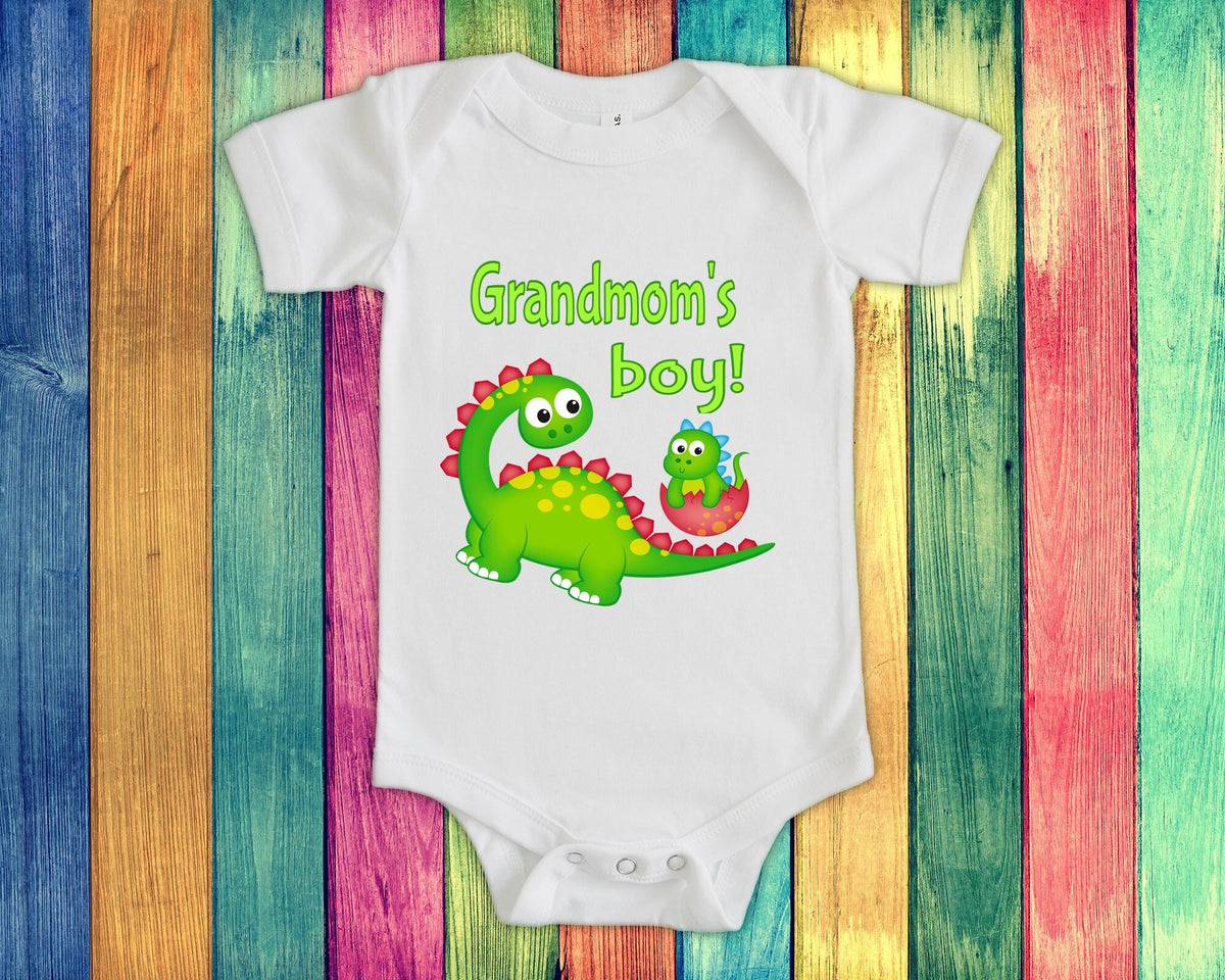 Grandmom39s Boy Cute Grandma Name Dinosaur Baby Bodysuit Tshirt or Toddler Shirt for a Special Grandmother Gift or Pregnancy Announcement Graphic Tee – Feel-Good Design · Top Pick For Any Outfit