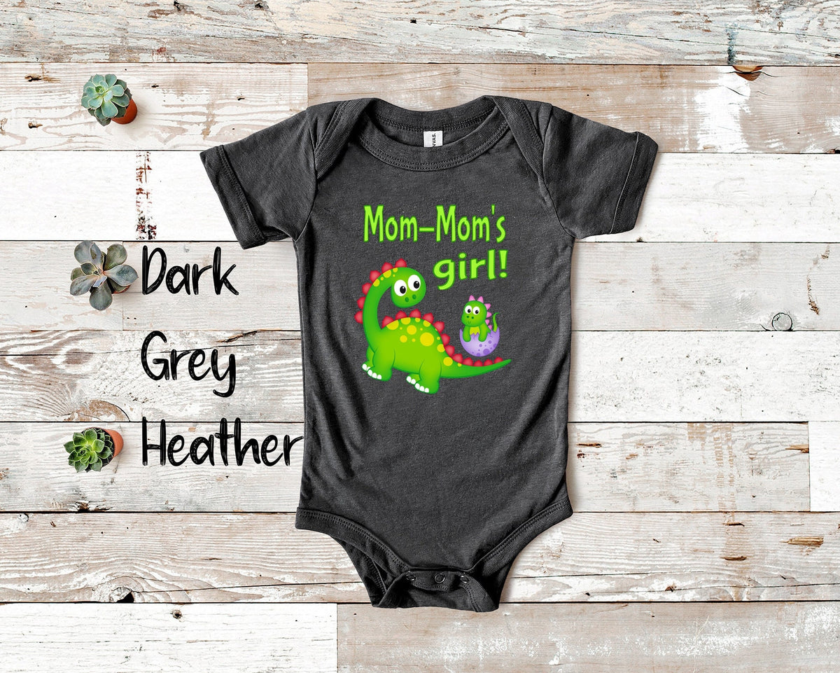 MomMom39s Girl Cute Grandma Name Dinosaur Baby Bodysuit Tshirt or Toddler Shirt for a Special Grandmother Gift or Pregnancy Announcement Graphic Tee – Cozy Vibes · Great Gift For Fans