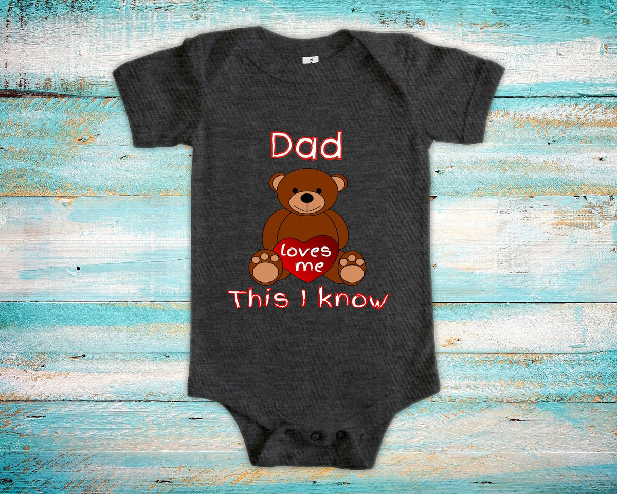 Dad Loves Me Cute Father Name Bear Baby Bodysuit Tshirt or Toddler Shirt Special Daddy Gift or Pregnancy Reveal Announcement Graphic Tee – Fan Favorite · Top Pick For Any Outfit