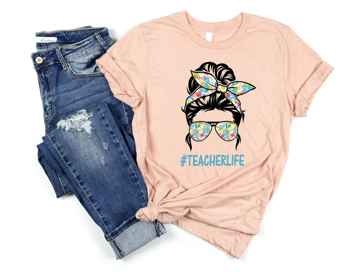 Teacher Life ShirtTeachers OutfitTeacher Gift ShirtTeacher Life TshirtCute Women Teacher Tee Teacher Life TeeTeacher Love Shirt Graphic Tee – Premium Graphic · Great Gift For Fans