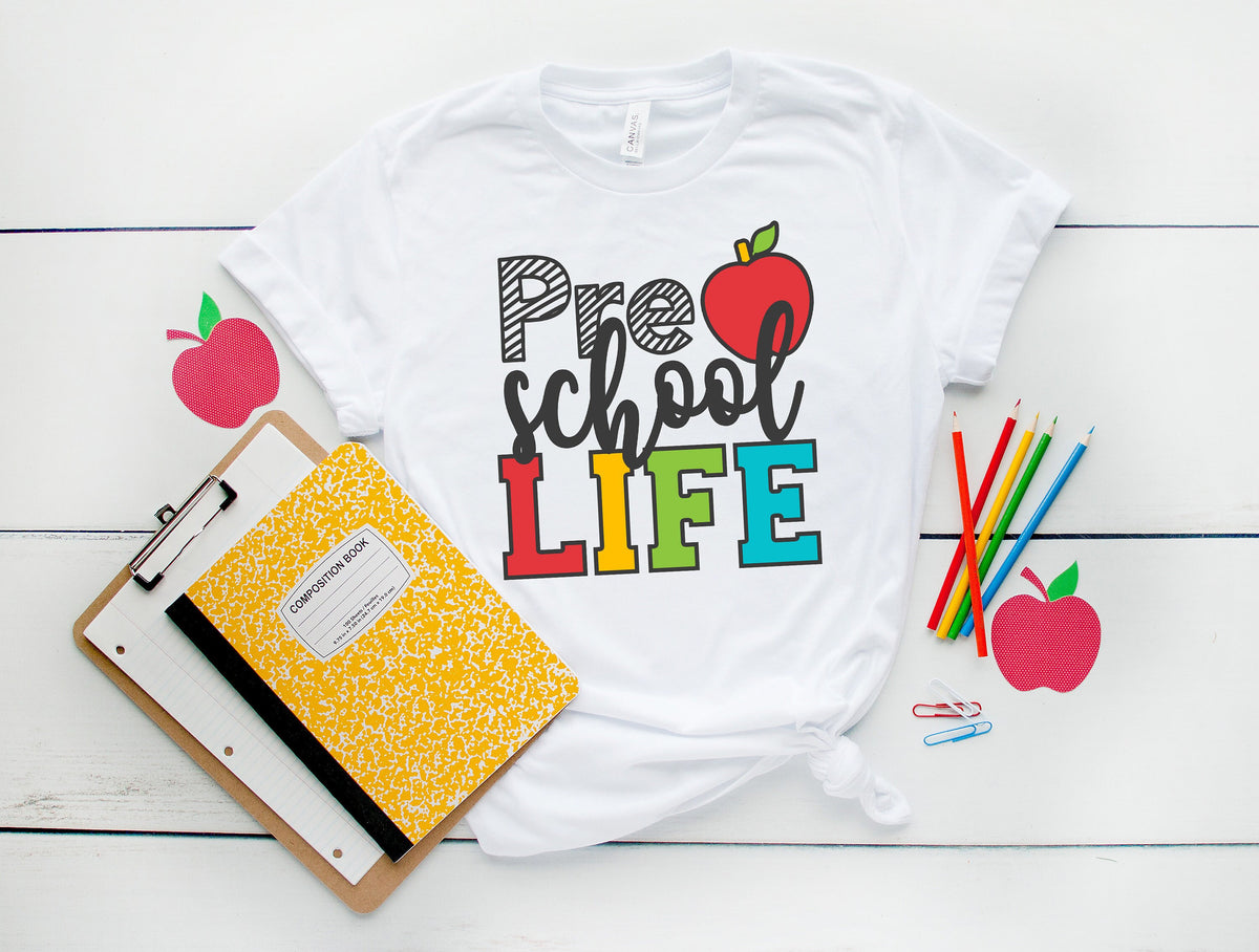 Preschool Life Shirts Teach Love Inspire Shirt Back To School ShirtFirst Grade Teacher ShirtsTeacher Appreciation ShirtKids First Day Graphic Tee – Cozy Vibes · Trending Graphic Apparel