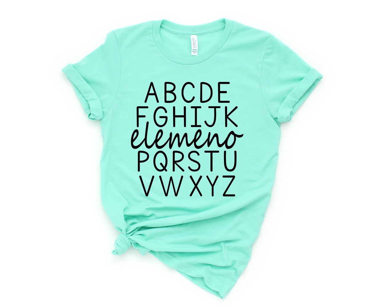 Alphabet Elemeno ShirtHappy First Day of School ShirtTeacher GiftGift for TeachersTeacher AppreciationBack to School Shirtschool shirt Graphic Tee – Cozy Vibes · Perfect For Daily Wear