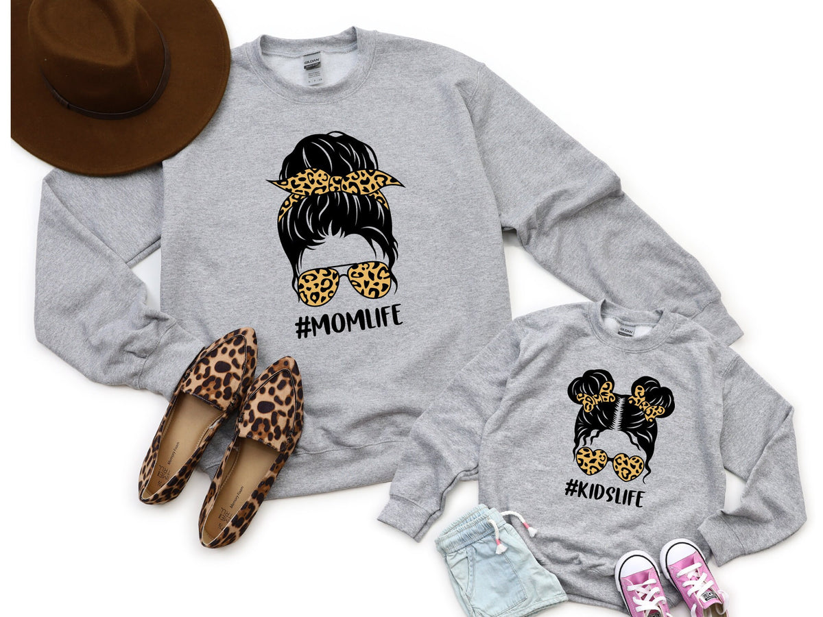 Mom Life Sweatshirt Mother39s Day Gift Leopard Mom Crewneck Sweatshirt Kid Life Pullover New Mom Sweater Matching Sweatshirt Sweatshirt – Warm & Stylish · Perfect For Daily Wear