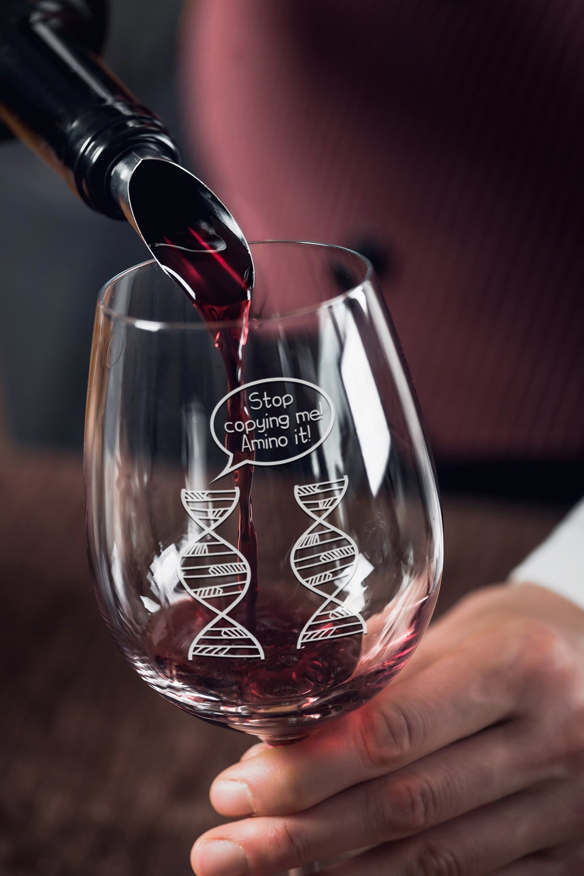 Geneticist Wine Glass Funny Genetics Gift Idea Biology Gift DNA Science Geek Gift Stop Copying Me Amino It Graphic Tee – Bold Style · Must-Have Style