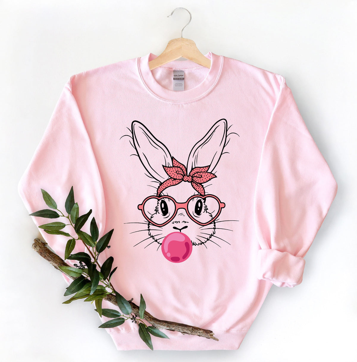 Bunny with Leopard Glasses shirt Easter shirt Easter bunny graphic tee Easter shirts for womenLadies Easter BunnyBubble Gum Bunny Tee Graphic Tee – Easygoing Wear · Great Gift For Fans