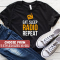 Radio Lover Gift Funny Radio Host Shirt Amateur Radio Shirt Radio Operator Gift Radio Operator Shirt Eat Sleep Radio Repeat TShirt Graphic Tee – Warm & Stylish · Must-Have Style