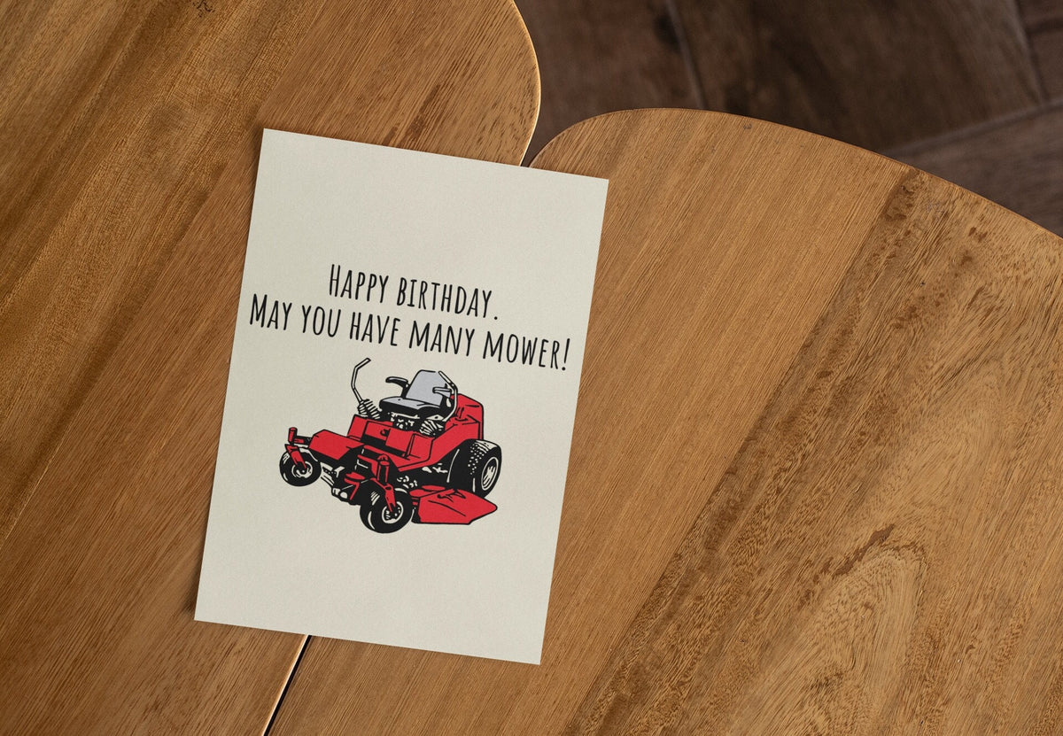 Landscaper Birthday Card Lawn Mower Card Yard Care Lawn Mowing Landscaping Card May You Have Many Mower Graphic Tee – Cozy Vibes · Top Pick For Any Outfit