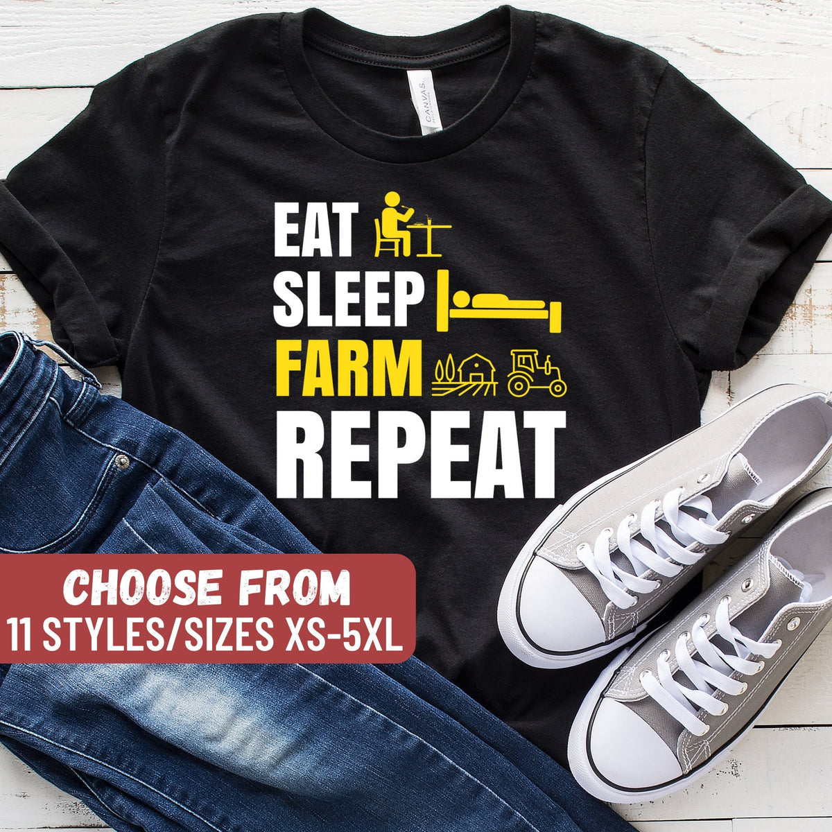 Funny Farmer Shirt Farmer Shirts Gift For Farmer Husband Shirt Farmer Husband Gift Country Gift Eat Sleep Farm Repeat TShirt Graphic Tee – Bold Style · Great Gift For Fans