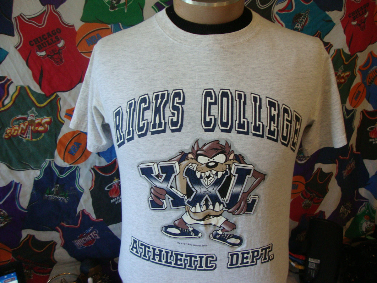 Vintage 9039s RICKS College Looney Tunes Taz Tasmanian Devil Athletic Department T Shirt S Graphic Tee – Aesthetic Look · Perfect For Daily Wear