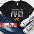 It39s All Fun And Games Until The Bobbin Runs Out TShirt Funny Quilting Shirt Quilter Gift Quilt Tee Seamstress Piecemaker Graphic Tee – Aesthetic Look · Great Gift For Fans