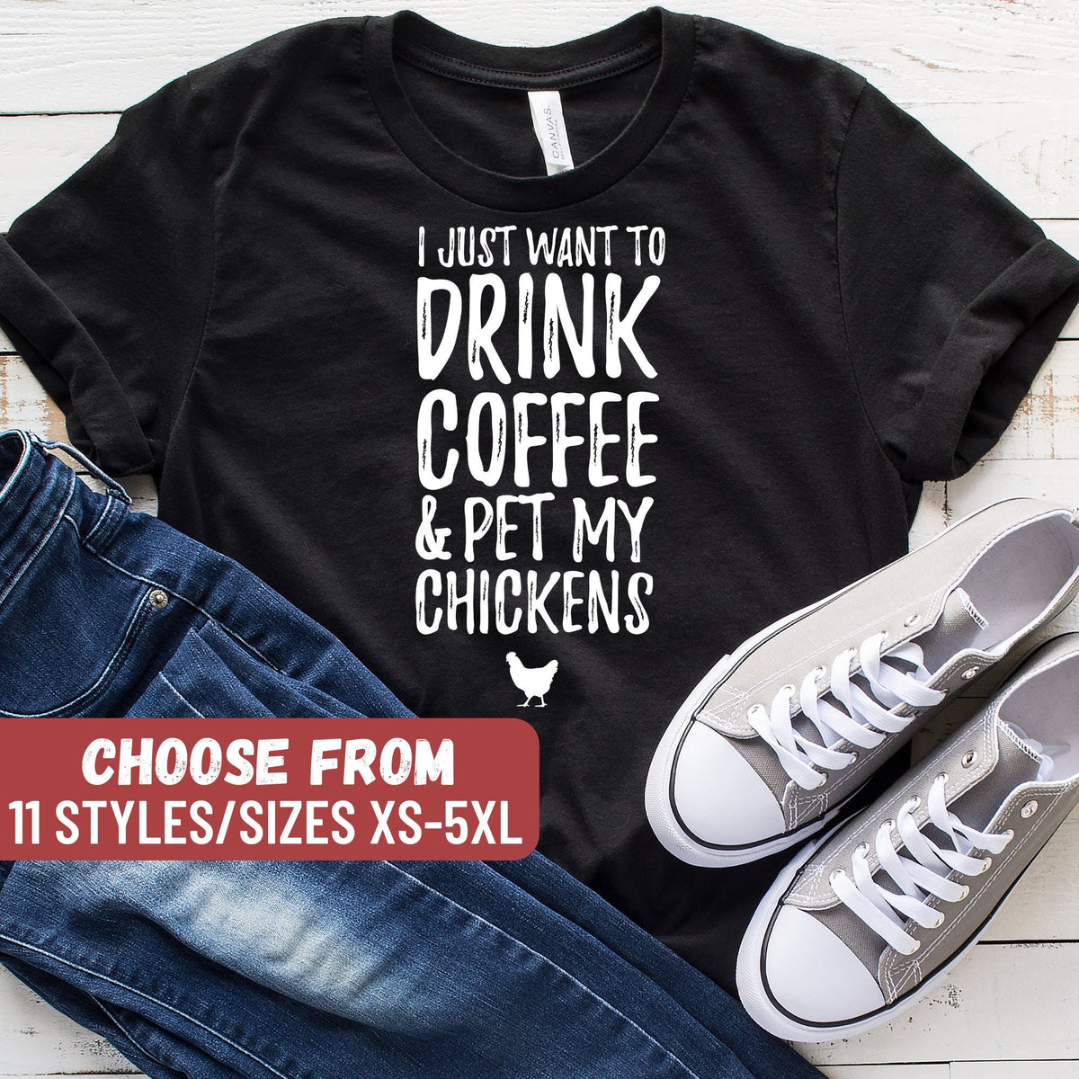 Funny Chicken Shirt Chicken Farmer Gifts Farm Shirt Chicken Lover TShirt I Just Want To Drink Coffee And Pet My Chickens TShirt Graphic Tee – Aesthetic Look · Top Pick For Any Outfit