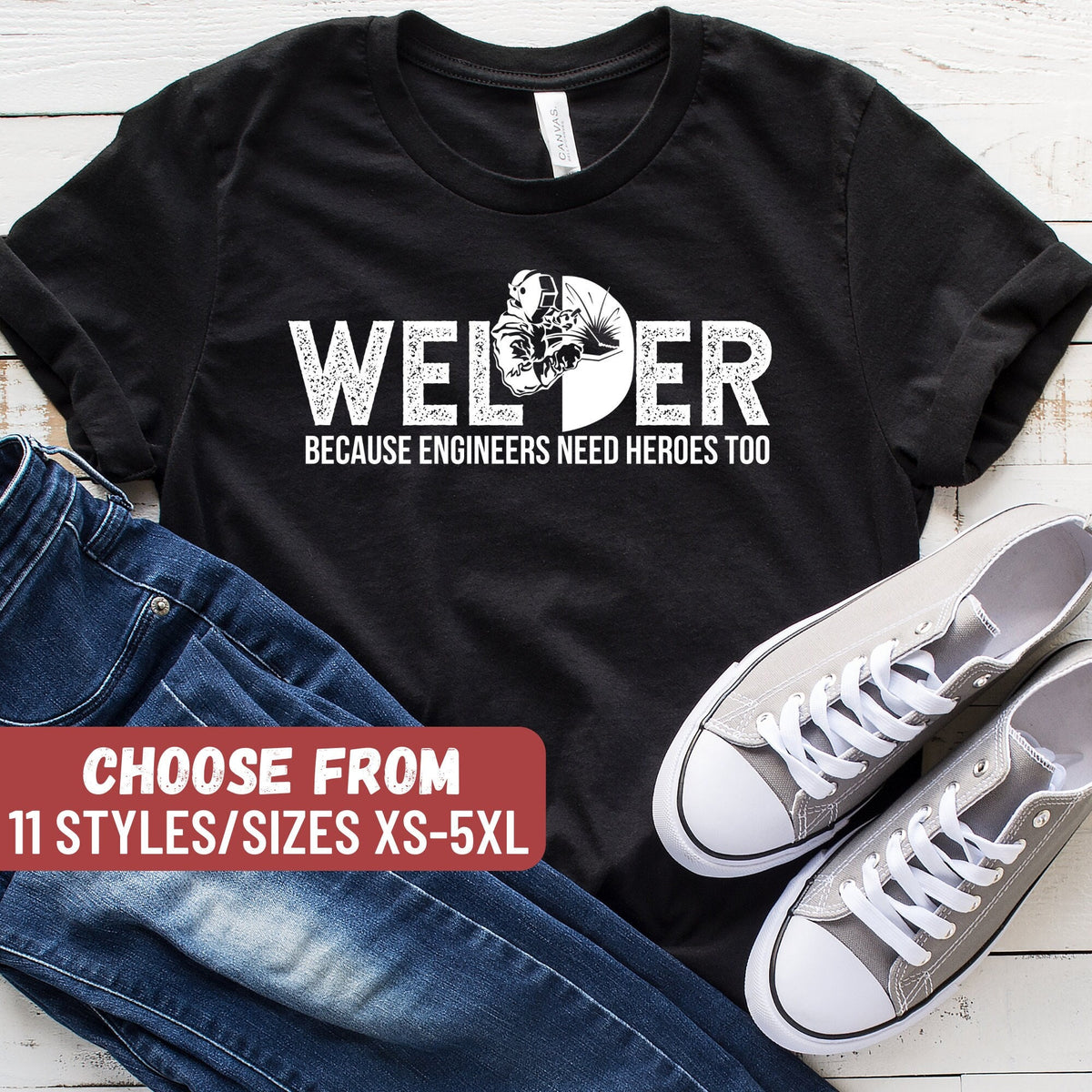 Funny Welder Shirt Welder Shirt Welding Gift Welding Shirt Union Worker Gift Welder Because Engineers Need Heroes Too TShirt Graphic Tee – Feel-Good Design · High-Quality Print