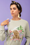 Bear Sweatshirt Cute and Comfortable Bear Sweatshirt with Flowers and Butterflies Forest Sweatshirt with Bear Trees and Flowers Sweatshirt – Soft Feel · Perfect For Daily Wear