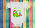 Coco39s Boy Cute Grandma Name Dinosaur Baby Bodysuit Tshirt or Toddler Shirt for a Special Grandmother Gift or Pregnancy Reveal Announcement Graphic Tee – Soft Feel · High-Quality Print