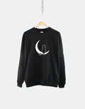 Cat On The Moon Sweatshirt Cat Sitting In The Moon Sweater Cat Sweatshirt Womens Cat Sweatshirt Sweatshirt – Warm & Stylish · Top Pick For Any Outfit