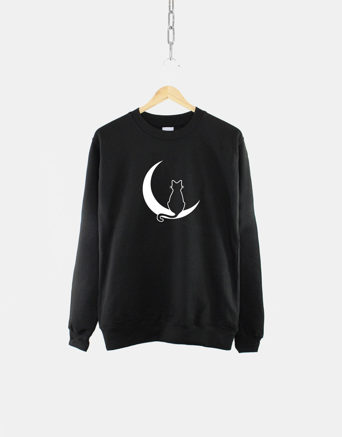 Cat On The Moon Sweatshirt Cat Sitting In The Moon Sweater Cat Sweatshirt Womens Cat Sweatshirt Sweatshirt – Warm & Stylish · Top Pick For Any Outfit