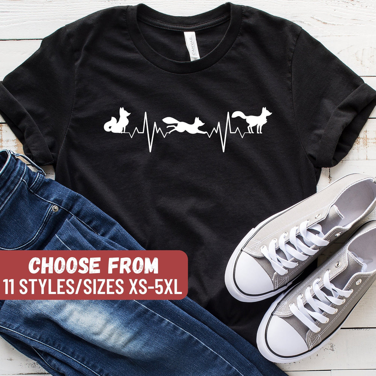 Fox Shirt Foxes Shirt Fox Shirts Fox Birthday Present Foxes Gift Fox Gift Fox Clothing Fox Tee Cute Fox Shirt Fox Heartbeat TShirt Graphic Tee – Warm & Stylish · Must-Have Style