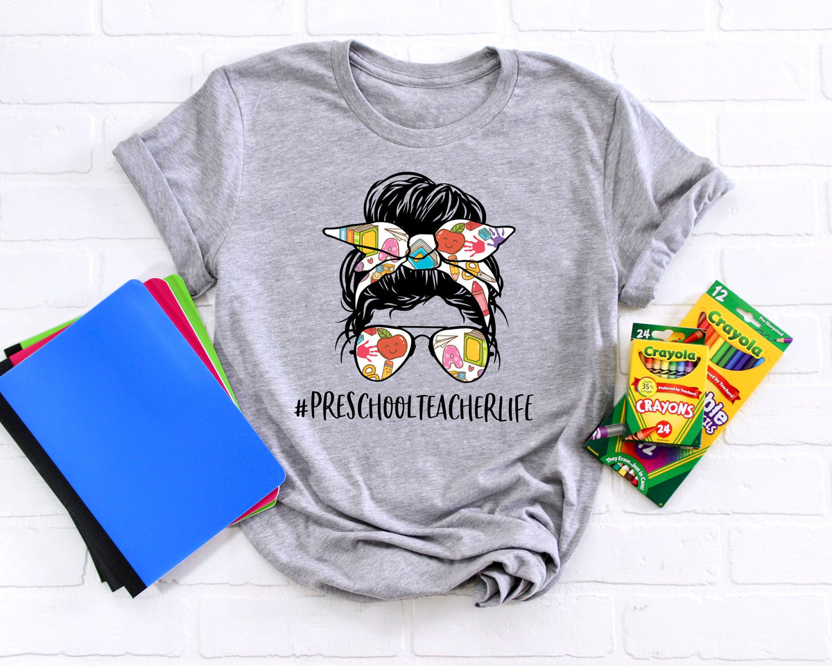 Preschool Teacher ShirtTeach Love Inspire ShirtBack To School ShirtFirst Grade Teacher ShirtsTeacher Appreciation TeePre K Teacher Life Graphic Tee – Bold Style · Must-Have Style