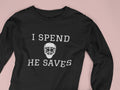 Funny Hockey Mom Shirt Goalie Mom Gift I Spend He Saves Hockey Dad Goalie Dad Mother39s Day Long Sleeve Tee Graphic Tee – Soft Feel · Must-Have Style