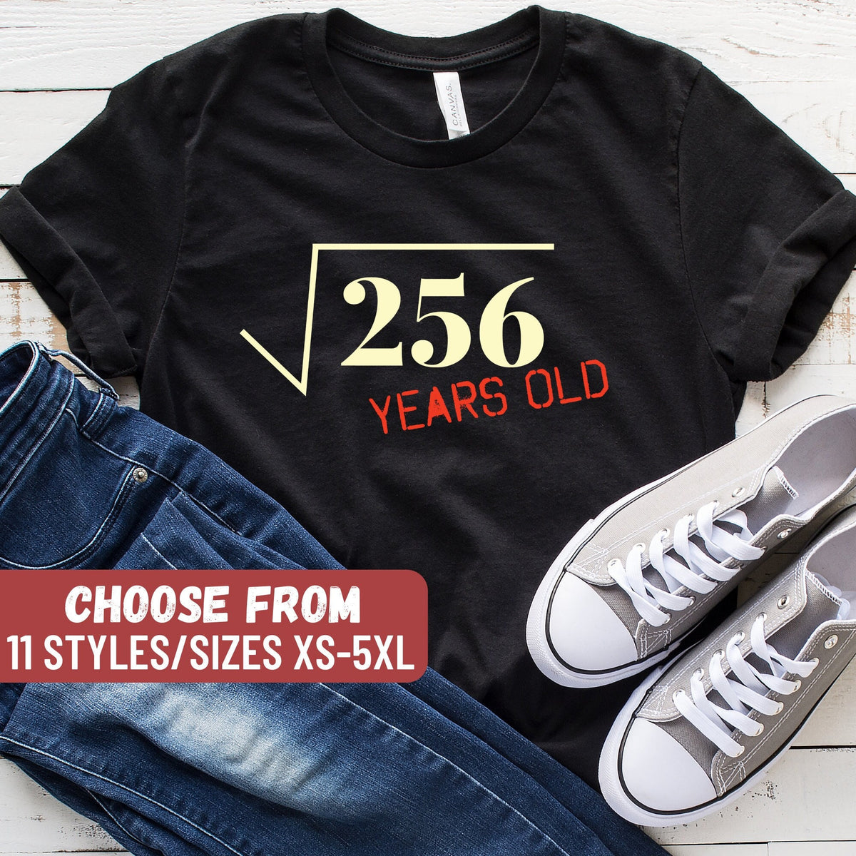 16th Birthday Shirt Birthday Countdown Sixteen Birthday Shirt 16 Years Old Sixteen Birthday Gift Square Root Of 256 TShirt Graphic Tee – Easygoing Wear · Perfect For Daily Wear