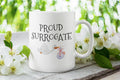 Cute Stork Coffee Mug Surrogate Mother Gift Proud Surrogate Newborn Baby Graphic Tee – Cozy Vibes · Perfect For Daily Wear
