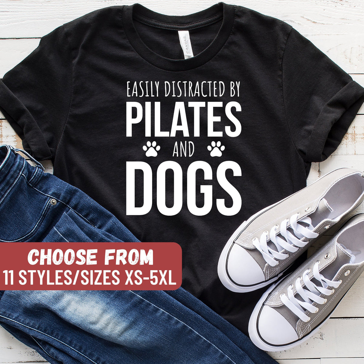 Funny Pilates Shirt Pilates Gift Pilates Teacher Pilates Class Pilates Instructor Easily Distracted By Pilates And Dogs TShirt Graphic Tee – Warm & Stylish · High-Quality Print