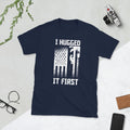 I Hugged It First Us Flag Tree Climber Shirt Graphic Tee – Soft Feel · Great Gift For Fans