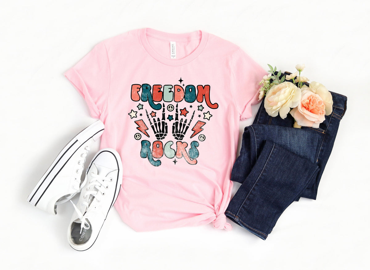 4th of July Freedom Rocks ShirtFreedom ShirtFourth Of July ShirtPatriotic ShirtIndependence Day ShirtsPatriotic Family Shirts Graphic Tee – Soft Feel · Top Pick For Any Outfit
