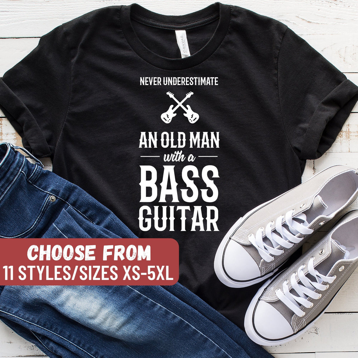 Never Underestimate An Old Man With A Bass Guitar TShirt Bass Player Shirt Gift For Bassist Bassist Shirt Bassist Gift Bass Player Graphic Tee – Feel-Good Design · Trending Graphic Apparel