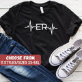 Emergency Room Nurse Shirt Emergency Room Nurse Gift ER Nurse Shirt Emergency Nurse Shirt Emergency Nurse Gift ER Heartbeat TShirt Graphic Tee – Warm & Stylish · Great Gift For Fans