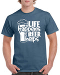 Fathers Day Gifts For Dad Mens Birthday Gift For Daddy Life Happens Beer Helps Dad Birthday T Shirt Fathers Day Present Graphic Tee – Everyday Comfort · Trending Graphic Apparel