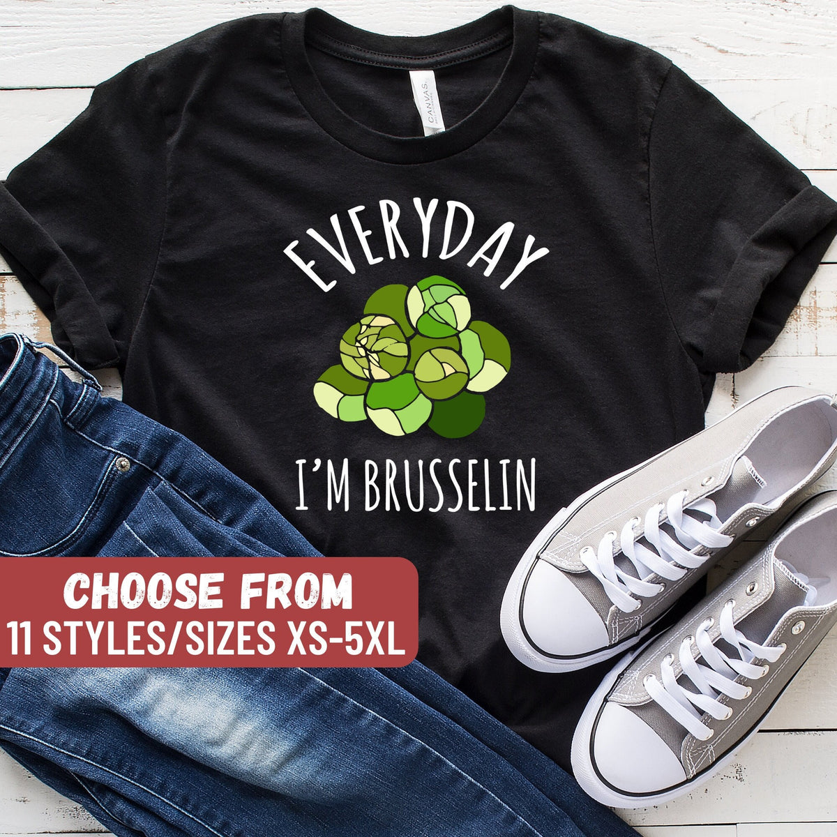 Vegan Shirt Gift For Vegan Vegetarian Tee Funny Vegan Shirt Vegan Clothing Vegetarian Gift Everyday I39m Brusselin39 TShirt Graphic Tee – Warm & Stylish · Must-Have Style