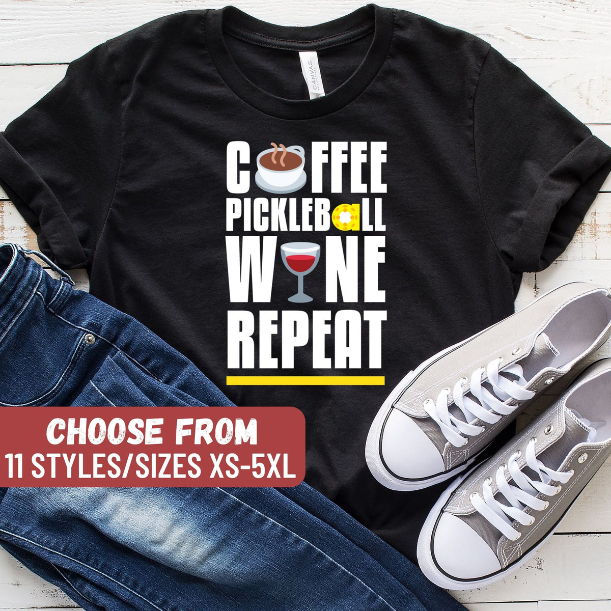 Funny Pickleball Shirt Pickleball Gift Pickleball Lover Pickleball Shirt Pickleball Player Coffee Pickleball Wine Repeat TShirt Graphic Tee – Easygoing Wear · Must-Have Style