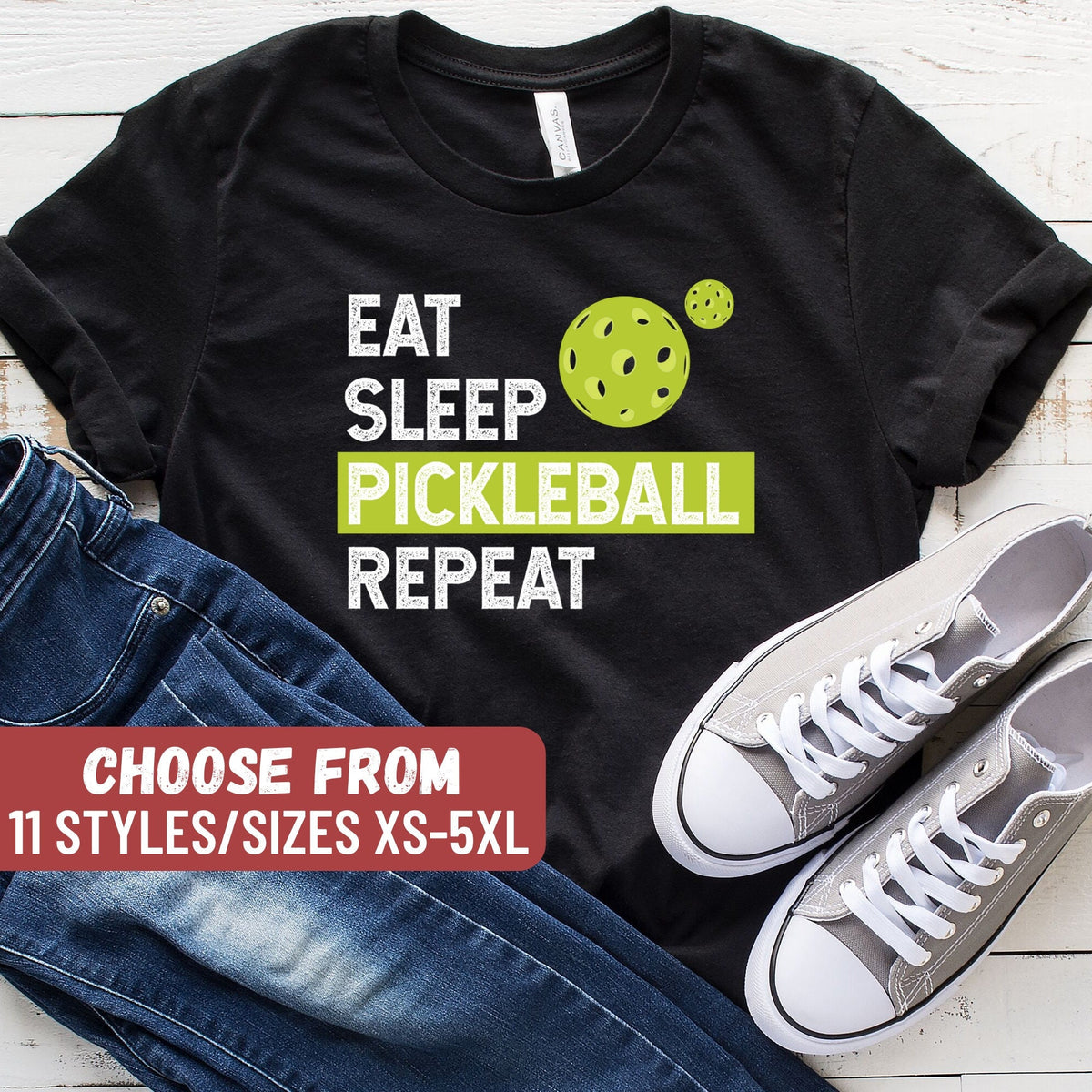 Pickleball Shirt Funny Pickleball Shirt Pickleball Gift Pickleball Coach Pickleball Player Eat Sleep Pickleball Repeat TShirt Graphic Tee – Warm & Stylish · High-Quality Print