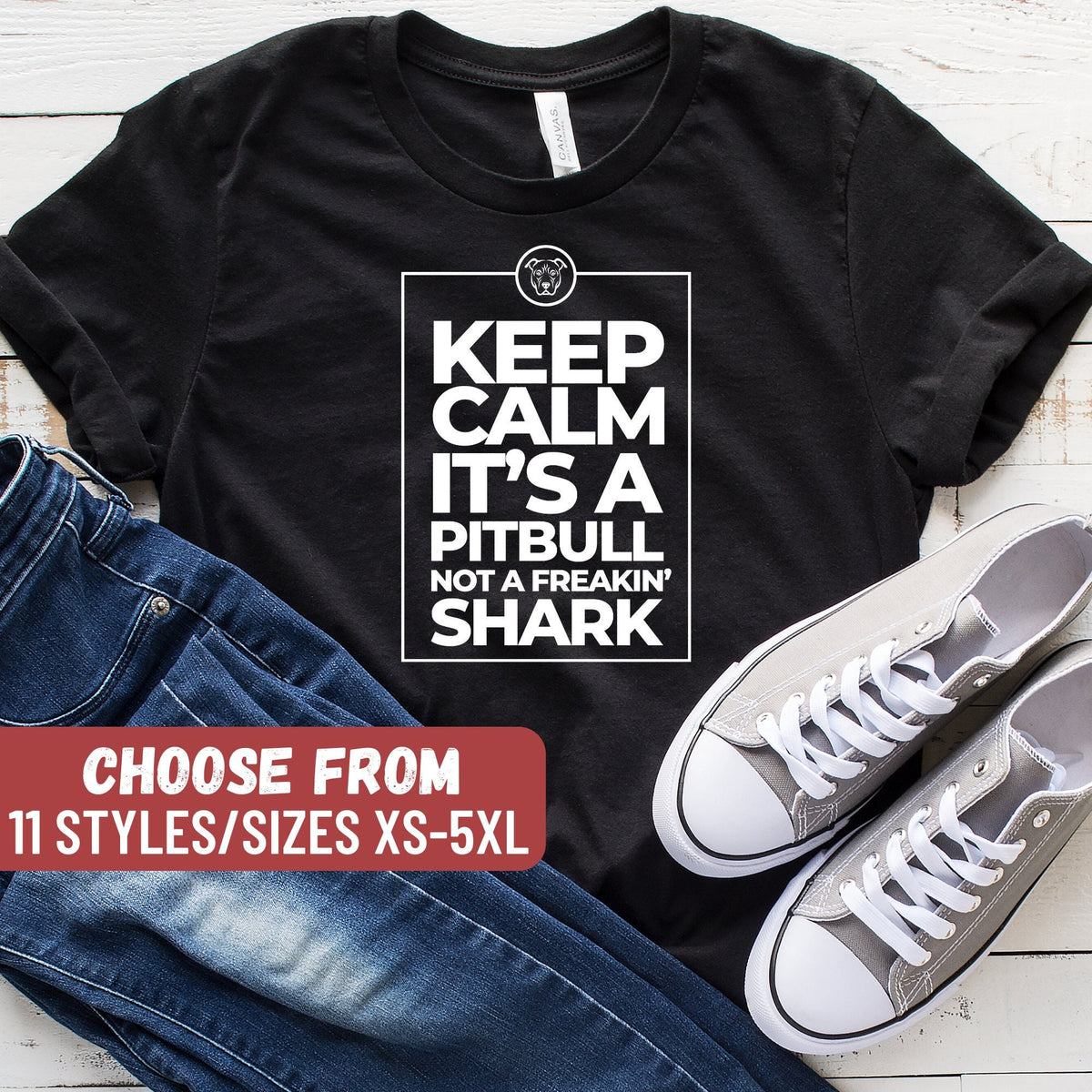 Funny Pitbull Shirt Pitbull Gift Pitbull Lover Cute Pitbull Shirt Pitbull Owner Keep Calm It39s A Pitbull Not A Freakin39 Shark TShirt Graphic Tee – Easygoing Wear · Top Pick For Any Outfit